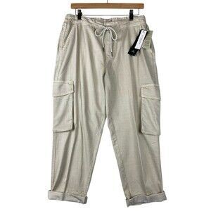 NEW Liverpool Los Angeles Rascal Cargo Pants Women 12/31 Sand Beige Pull-On